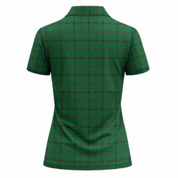 Don Tartan Crest Women Polo Shirt Ferocious Lion Style