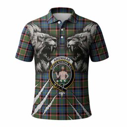Aikenhead Tartan Crest Polo Shirt Ferocious Lion Style