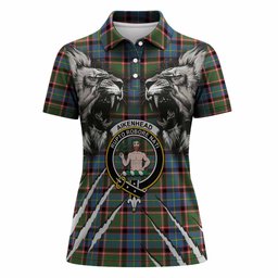 Aikenhead Tartan Crest Women Polo Shirt Ferocious Lion Style