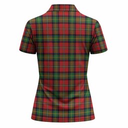Boyd Tartan Crest Women Polo Shirt Ferocious Lion Style