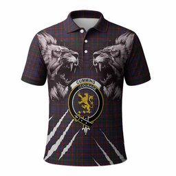 Cumming Tartan Crest Polo Shirt Ferocious Lion Style
