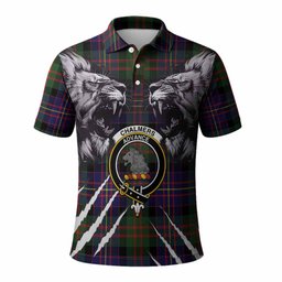 Chalmers Tartan Crest Polo Shirt Ferocious Lion Style