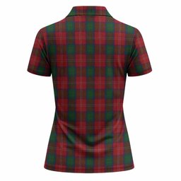 Chisholm Tartan Crest Women Polo Shirt Ferocious Lion Style