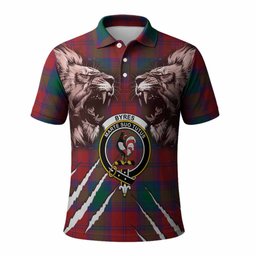 Byres (Byses) Tartan Crest Polo Shirt Ferocious Lion Style
