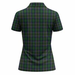 Cockburn Tartan Crest Women Polo Shirt Ferocious Lion Style