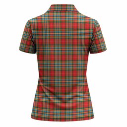 Chattan Tartan Crest Women Polo Shirt Ferocious Lion Style
