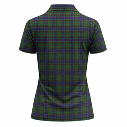 Adam Tartan Crest Women Polo Shirt Ferocious Lion Style