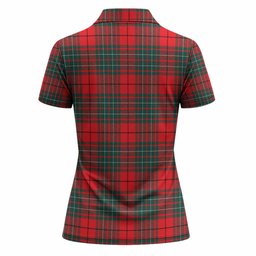 Cheyne Tartan Crest Women Polo Shirt Ferocious Lion Style