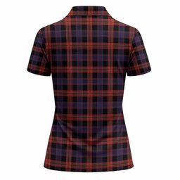 Brown (Broun) Tartan Crest Women Polo Shirt Ferocious Lion Style