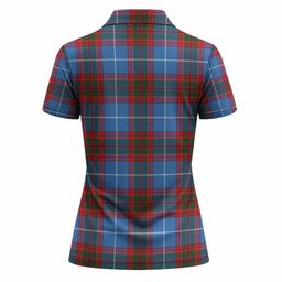 Dalmahoy Tartan Crest Women Polo Shirt Ferocious Lion Style