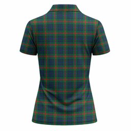Aiton Tartan Crest Women Polo Shirt Ferocious Lion Style