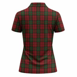 Dunbar Tartan Crest Women Polo Shirt Ferocious Lion Style