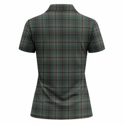 Craig Tartan Crest Women Polo Shirt Ferocious Lion Style
