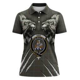 Haig Tartan Crest Women Polo Shirt Ferocious Lion Style