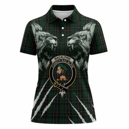 MacAlpine (MacAlpin) Tartan Crest Women Polo Shirt Ferocious Lion Style