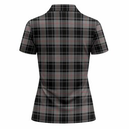 Moffat Tartan Crest Women Polo Shirt Ferocious Lion Style