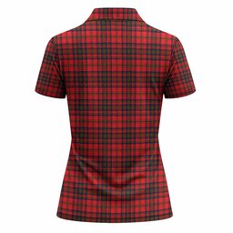 Matheson Tartan Crest Women Polo Shirt Ferocious Lion Style