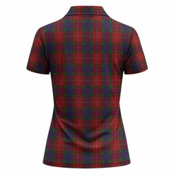 Fraser Tartan Crest Women Polo Shirt Ferocious Lion Style
