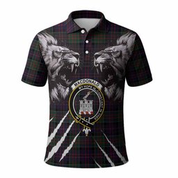 MacDonald (McDonald) of Clanranald Tartan Crest Polo Shirt Ferocious Lion Style