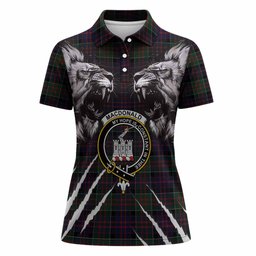 MacDonald (McDonald) of Clanranald Tartan Crest Women Polo Shirt Ferocious Lion Style