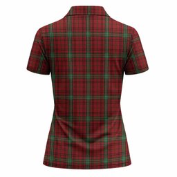 Morrison Tartan Crest Women Polo Shirt Ferocious Lion Style