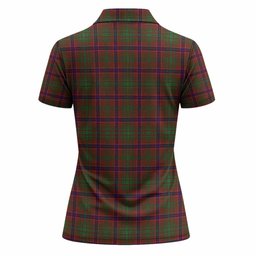 Lumsden Tartan Crest Women Polo Shirt Ferocious Lion Style