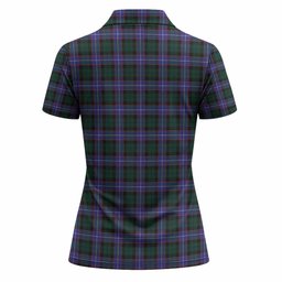 Hunter (Hunterston) Tartan Crest Women Polo Shirt Ferocious Lion Style
