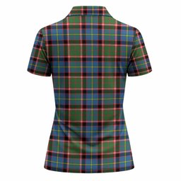 Norvel Tartan Crest Women Polo Shirt Ferocious Lion Style