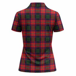 Hopkirk Tartan Crest Women Polo Shirt Ferocious Lion Style