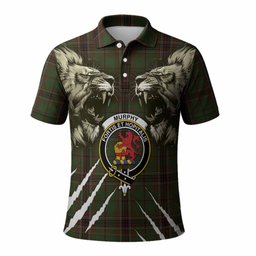 Murphy Tartan Crest Polo Shirt Ferocious Lion Style
