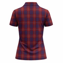 Hamilton Tartan Crest Women Polo Shirt Ferocious Lion Style