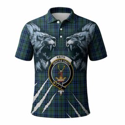 Keith Tartan Crest Polo Shirt Ferocious Lion Style