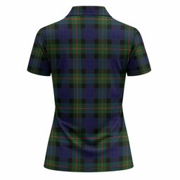 Jamieson Tartan Crest Women Polo Shirt Ferocious Lion Style