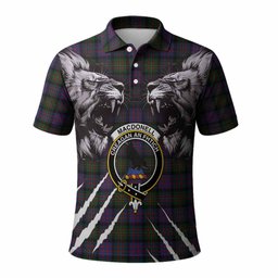 MacDonell (McDonell) Tartan Crest Polo Shirt Ferocious Lion Style