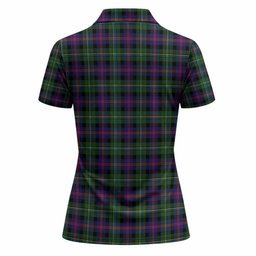 Malcolm Tartan Crest Women Polo Shirt Ferocious Lion Style