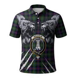 Malcolm Tartan Crest Polo Shirt Ferocious Lion Style
