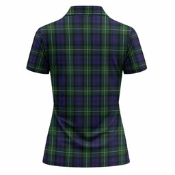 Forbes Tartan Crest Women Polo Shirt Ferocious Lion Style