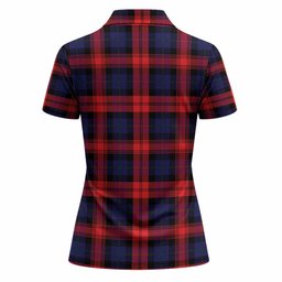 McLaughlin Tartan Crest Women Polo Shirt Ferocious Lion Style