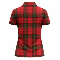 Maxtone Tartan Crest Women Polo Shirt Ferocious Lion Style