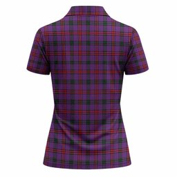 Montgomery Tartan Crest Women Polo Shirt Ferocious Lion Style