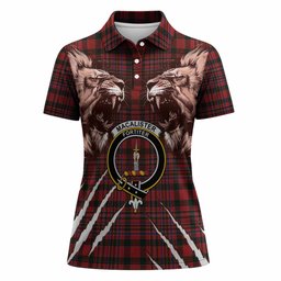MacAlister (McAlister) Tartan Crest Women Polo Shirt Ferocious Lion Style