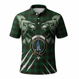 Ged Tartan Crest Polo Shirt Ferocious Lion Style