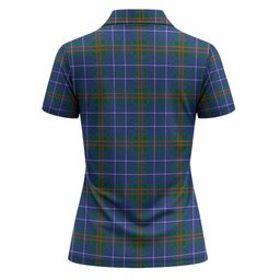 Edmonstone Tartan Crest Women Polo Shirt Ferocious Lion Style