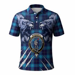 McKerrell Tartan Crest Polo Shirt Ferocious Lion Style
