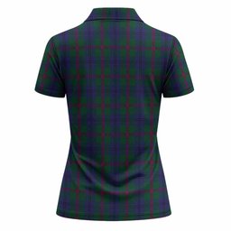 Laurie Tartan Crest Women Polo Shirt Ferocious Lion Style