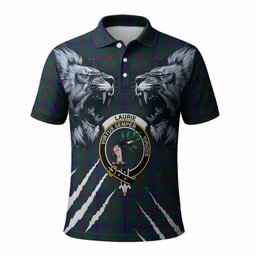 Laurie Tartan Crest Polo Shirt Ferocious Lion Style