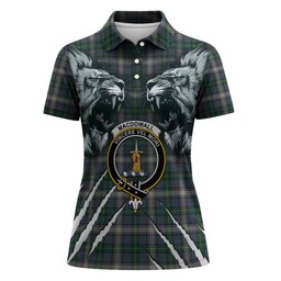 MacDowall (McDowall) Tartan Crest Women Polo Shirt Ferocious Lion Style