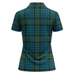 Kirkpatrick Tartan Crest Women Polo Shirt Ferocious Lion Style