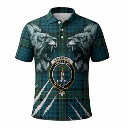 Kirkpatrick Tartan Crest Polo Shirt Ferocious Lion Style
