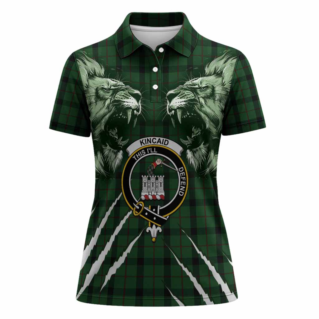 Kincaid Tartan Crest Women Polo Shirt Ferocious Lion Style